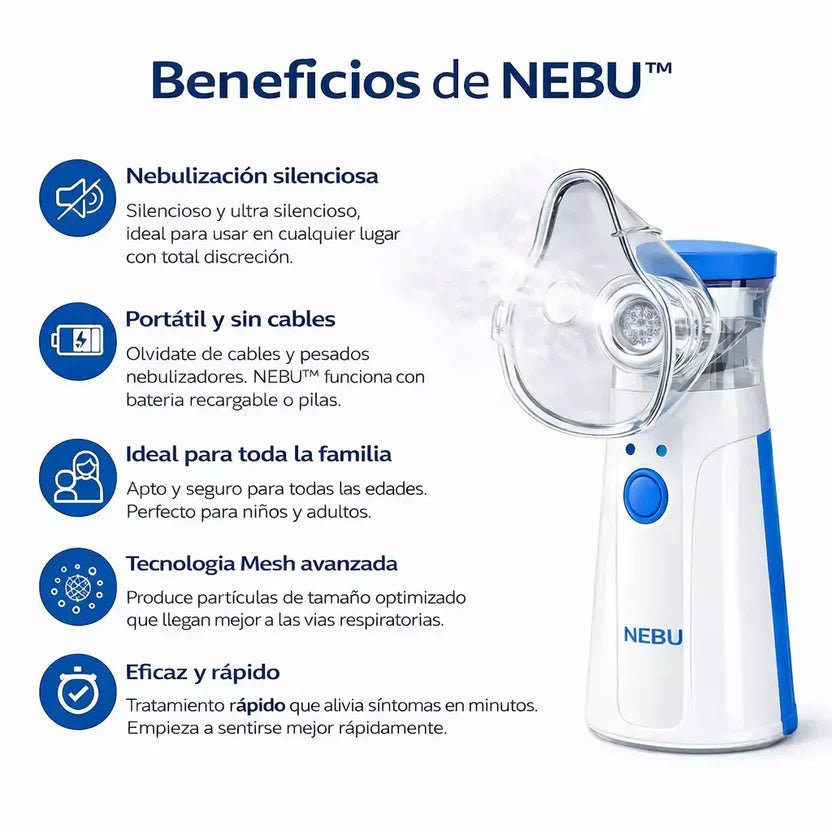 Nebulizador Portátil Pro 3 en 1 para Niños | Fácil de Usar y Llevar a Cualquier Lugar