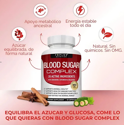Toplux Blood Sugar Complex – Paga 1, Llévate 2 (Segunda Unidad GRATIS) por solo S/99