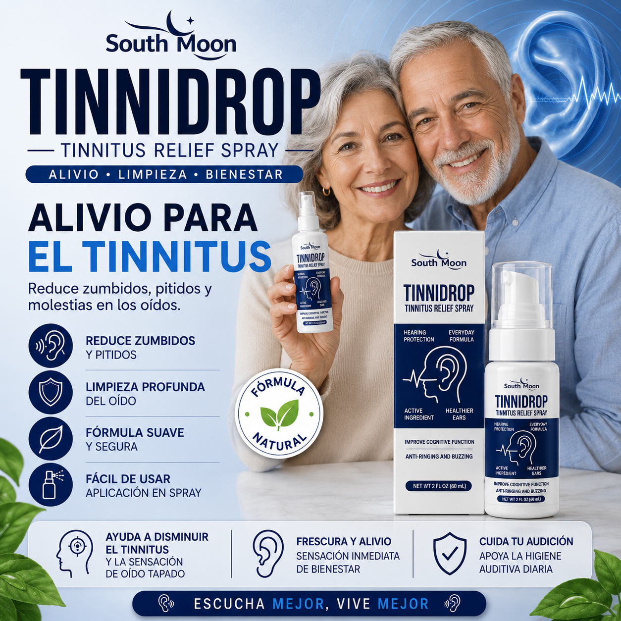 TinniDrop™ OFERTA ESPECIAL 2x1 a S/99 | Limpieza Profunda de Oídos y Ayuda Contra el Tinnitus y Zumbidos