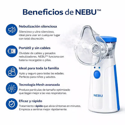 Nebulizador Portátil Pro 3 en 1 para Niños | Fácil de Usar y Llevar a Cualquier Lugar