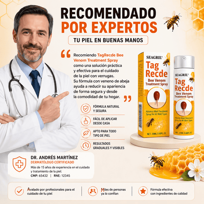 TAG RECEDE™ – Spray con veneno de abeja para verrugas, ayuda a secar y suavizar la piel desde la primera semana