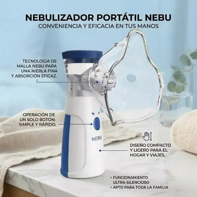 Nebulizador Portátil Pro 3 en 1 para Niños | Fácil de Usar y Llevar a Cualquier Lugar