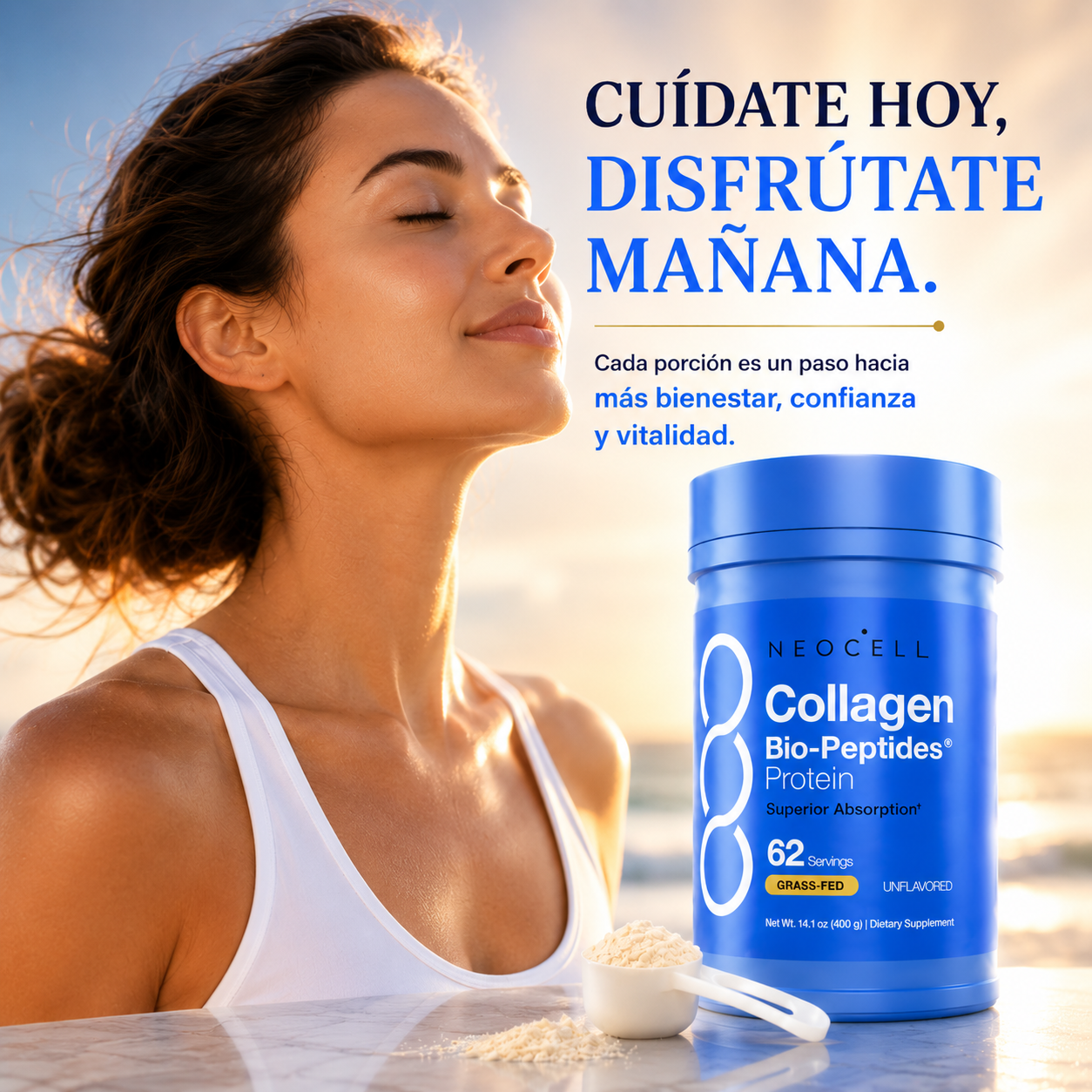 Neocell Colágeno Bio-peptides Protein 400g Sin Sabor